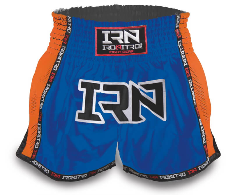Pantaloncini K1 Muay Thai IRONITRO "LASER BLUE ORANGE "