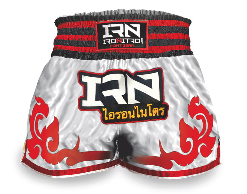 Pantaloncini NITRO THAI Muay Thai K1 New Tribal White Red