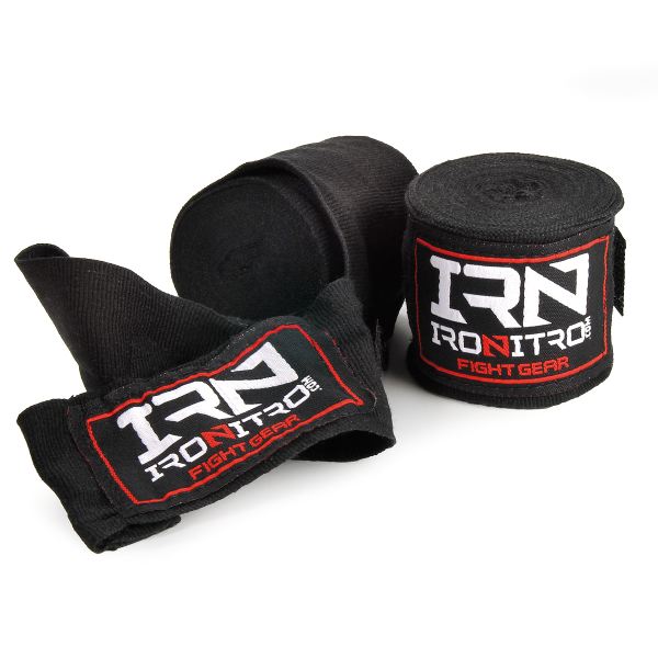 Bendaggi Boxe IRONITRO Nero 3,5 m bambino / junior