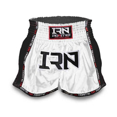 Pantaloncini K1 Muay Thai IRONITRO "Infinity" WHITE TO BLACK
