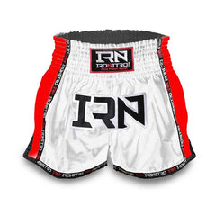 Pantaloncini K1 Muay Thai IRONITRO "Infinity" WHITE TO RED
